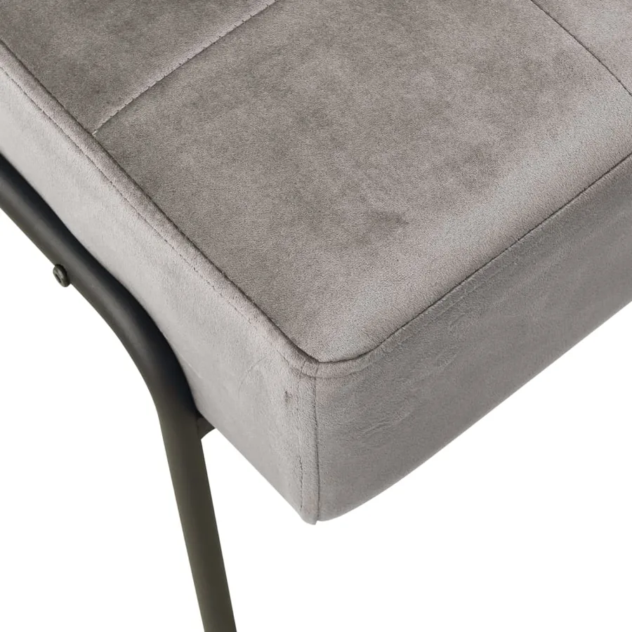 Chaise de relaxation 65x79x87 cm Gris clair Velours - 5