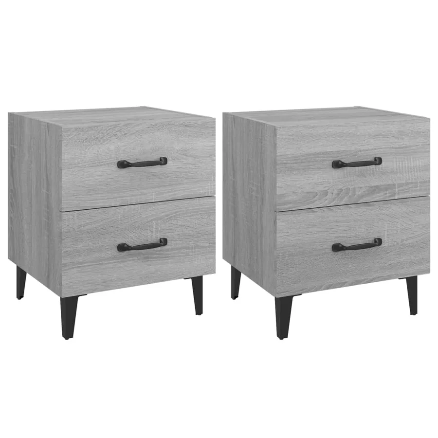 Tables de chevet 2 pcs Sonoma gris 40x35x47,5 cm - 2