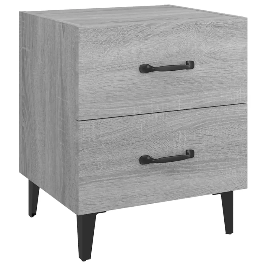 Tables de chevet 2 pcs Sonoma gris 40x35x47,5 cm - 5
