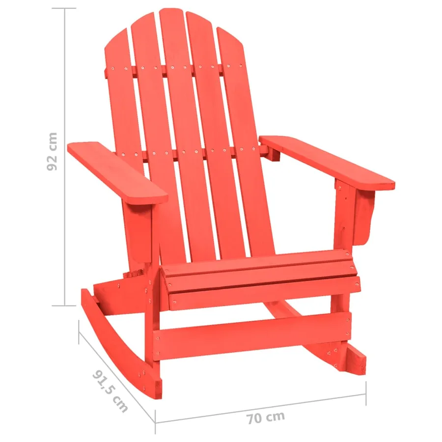 Chaise à bascule de jardin Adirondack bois de sapin rouge - 6