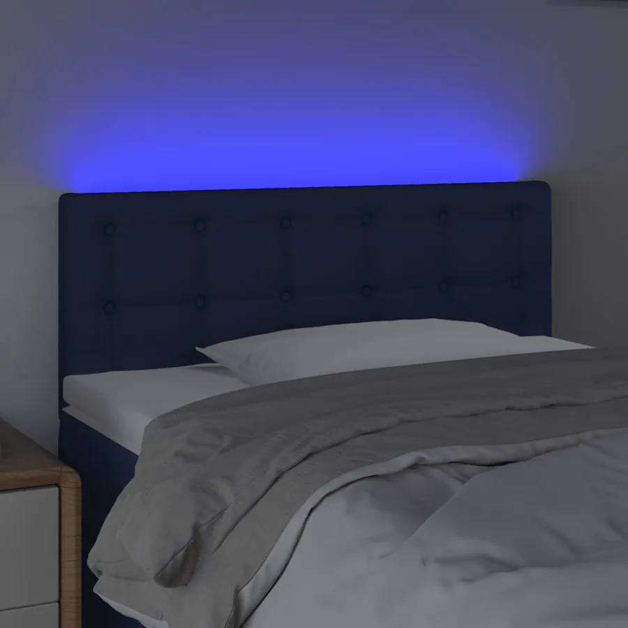 Tête de lit à LED Bleu 90x5x78/88 cm Tissu - 3