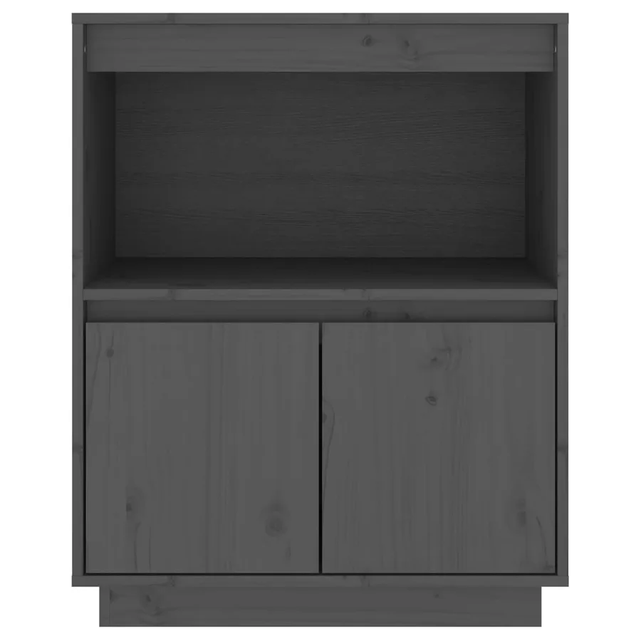 Buffet Gris 60x34x75 cm Bois massif de pin - 5