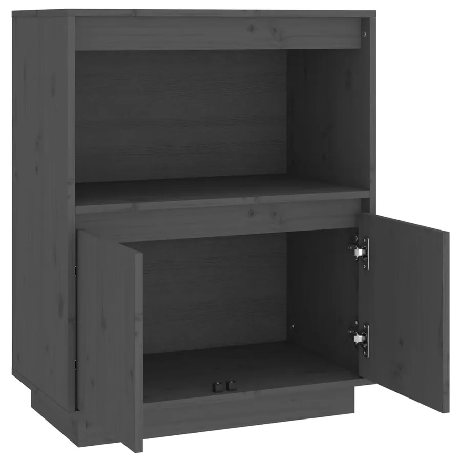 Buffet Gris 60x34x75 cm Bois massif de pin - 6