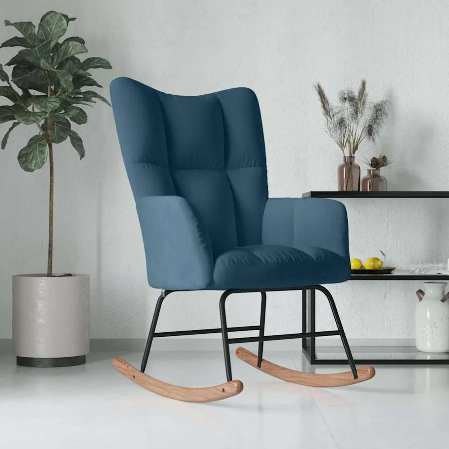 Chaise à bascule Bleu Velours