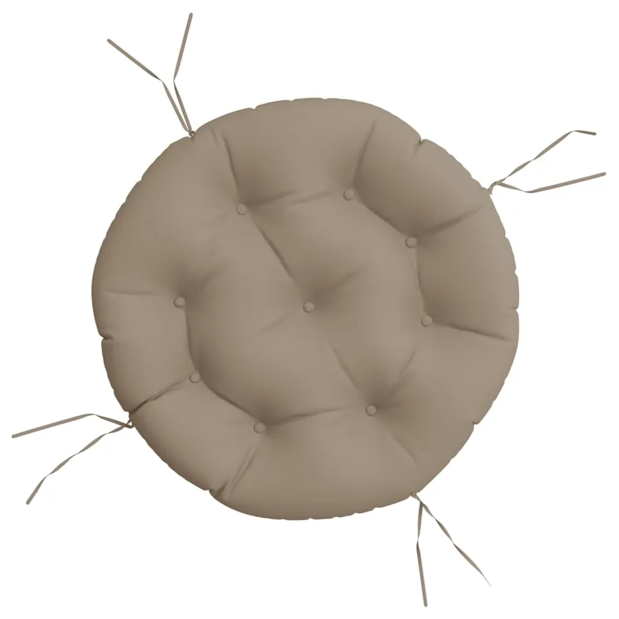 Coussin rond taupe Ø 60 x11 cm tissu oxford - 2