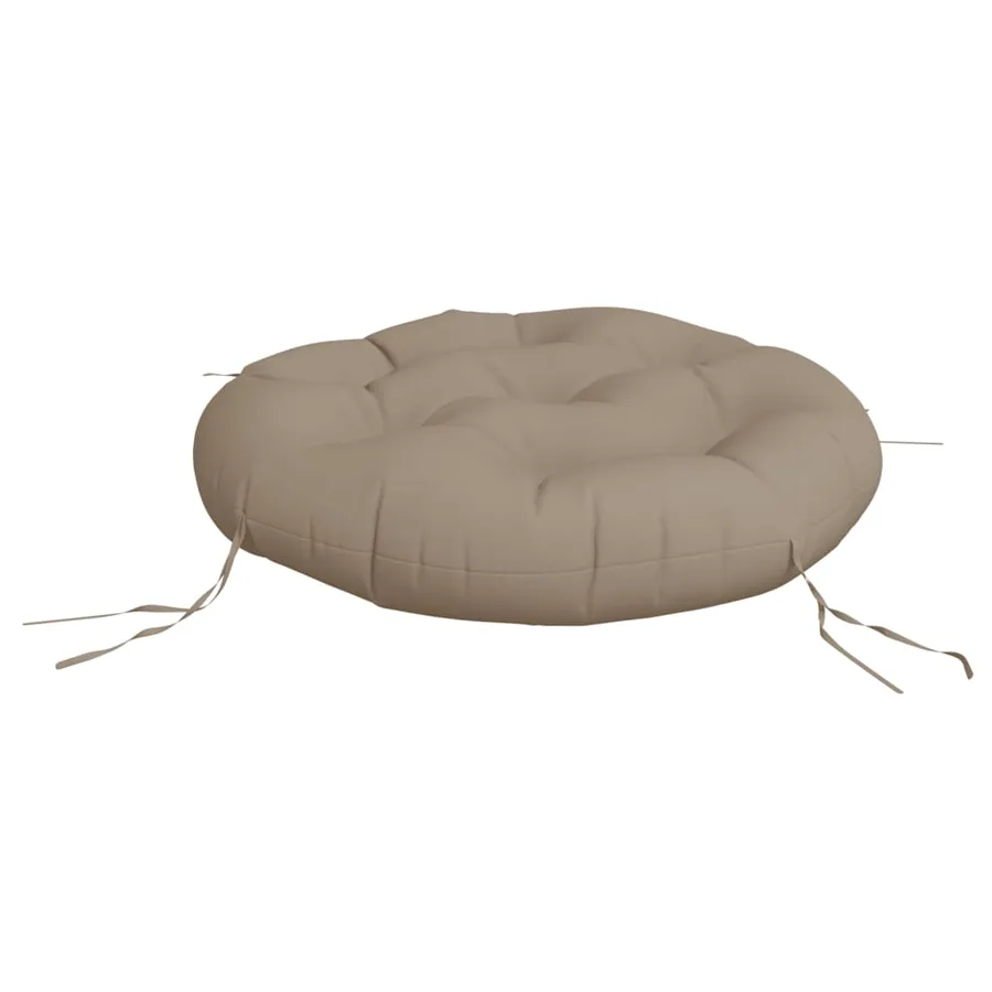 Coussin rond taupe Ø 60 x11 cm tissu oxford - 4