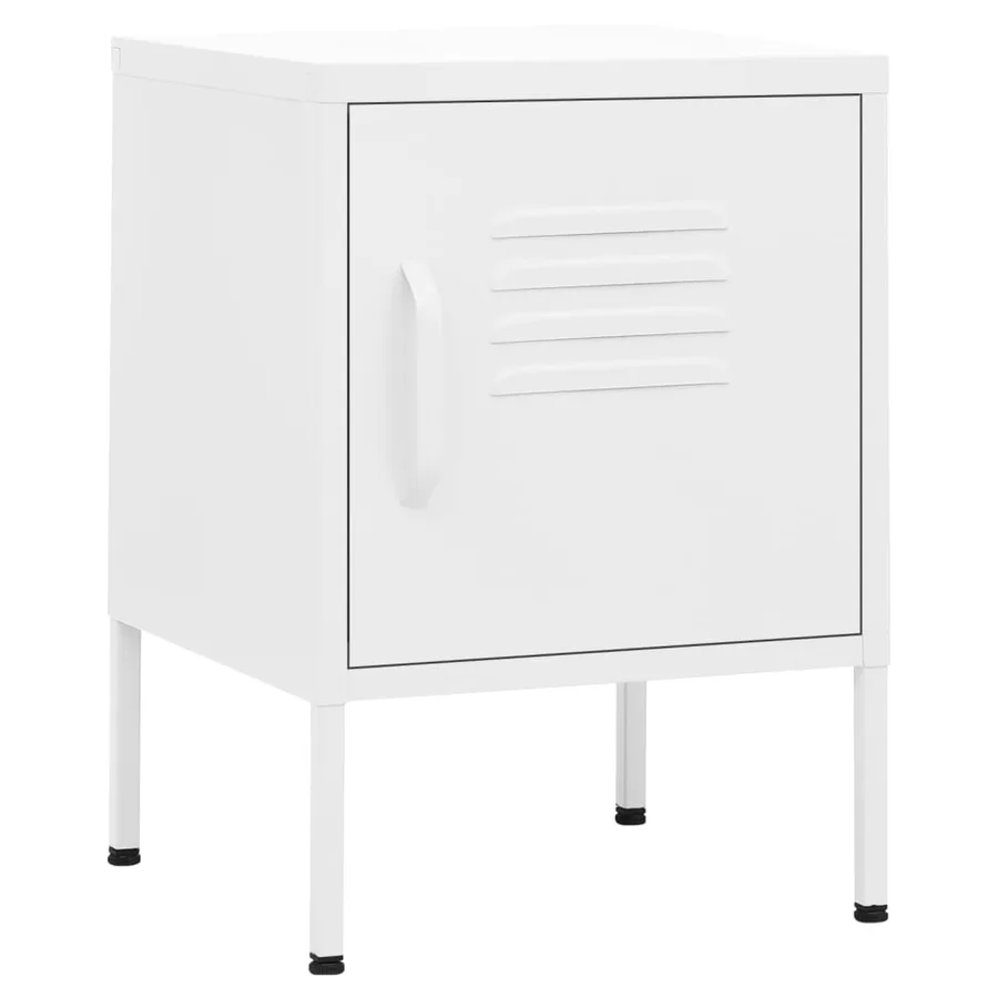 Table de chevet Blanc 35x35x51 cm Acier - 2