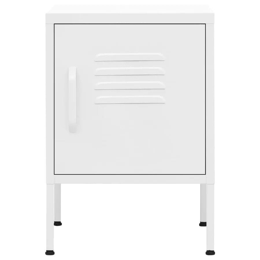 Table de chevet Blanc 35x35x51 cm Acier - 3