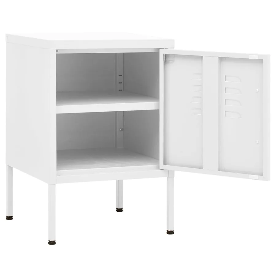Table de chevet Blanc 35x35x51 cm Acier - 4