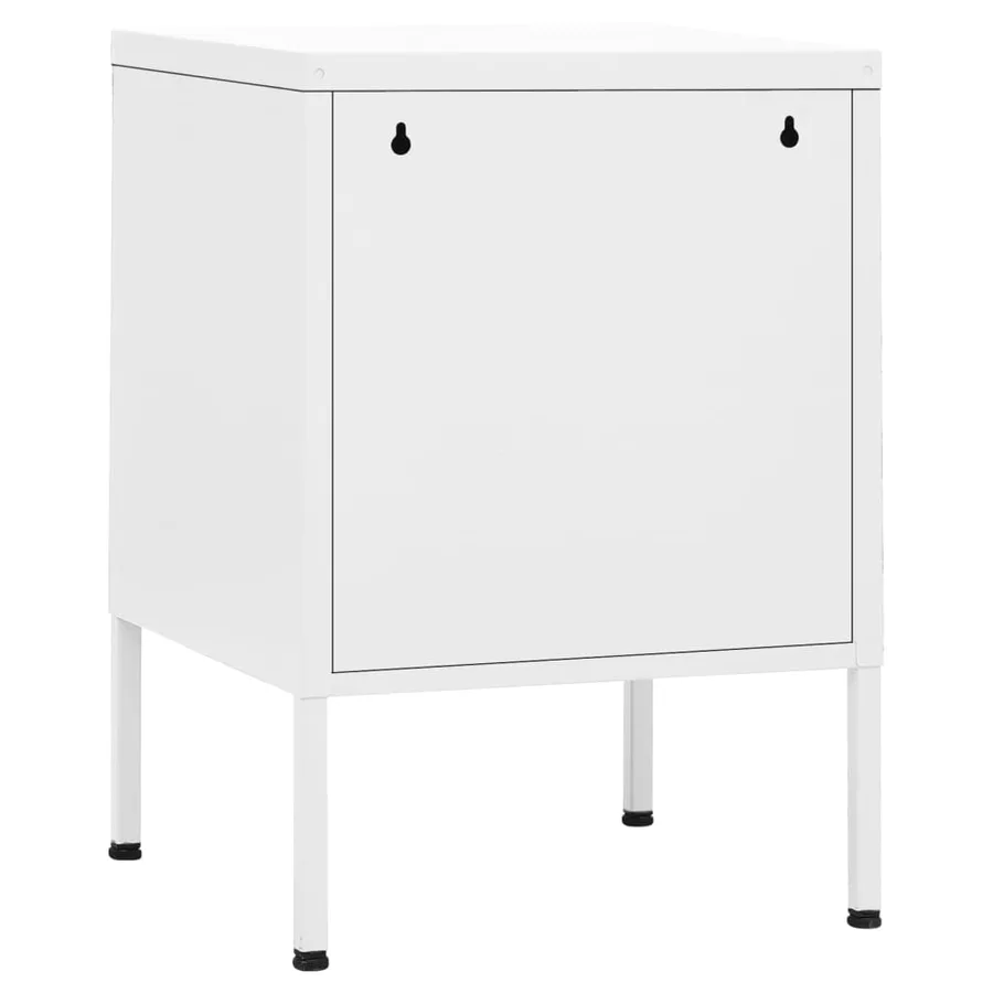 Table de chevet Blanc 35x35x51 cm Acier - 5