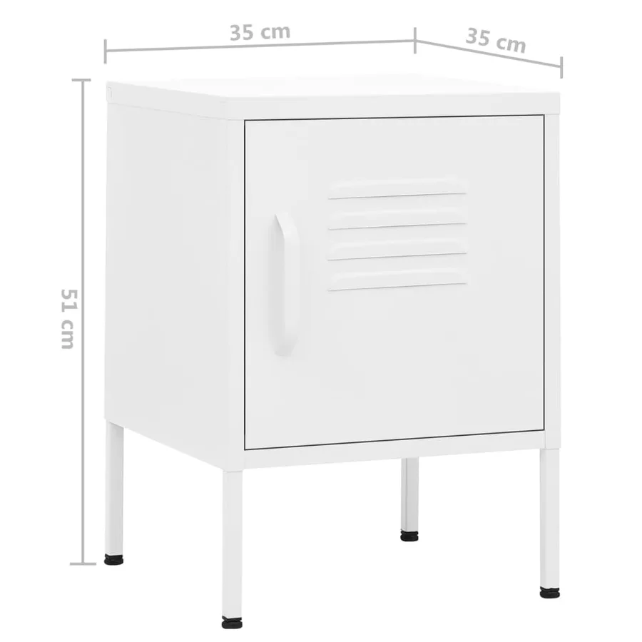 Table de chevet Blanc 35x35x51 cm Acier - 9
