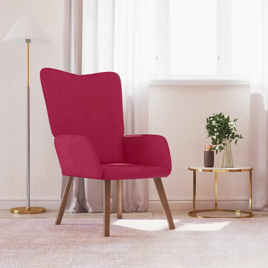 Chaise de relaxation Rouge bordeaux Velours