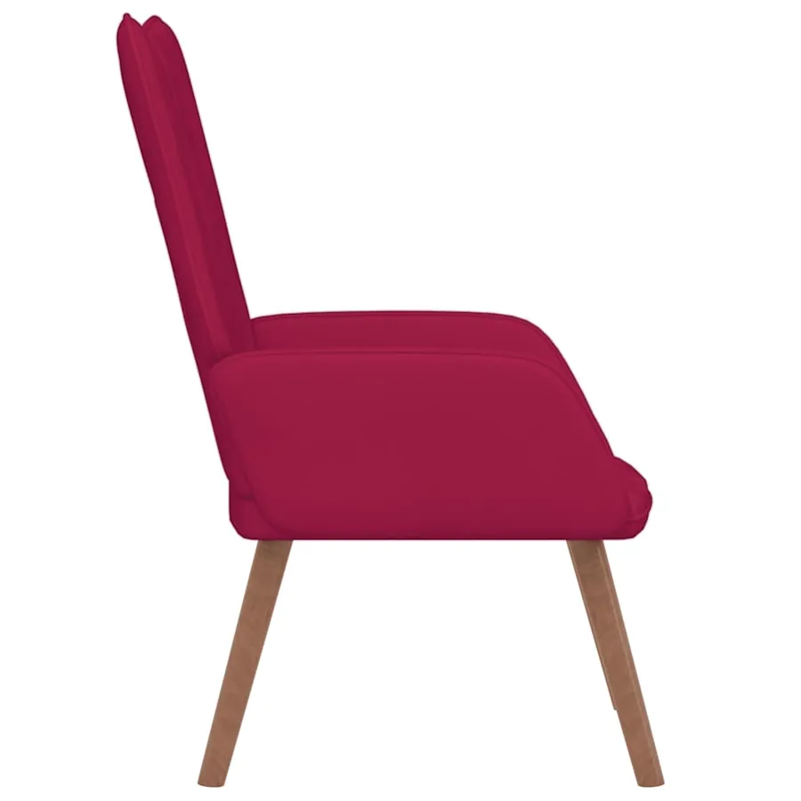 Chaise de relaxation Rouge bordeaux Velours - 4