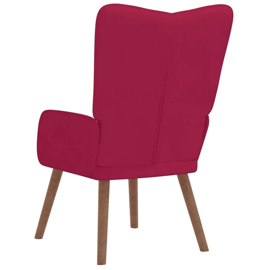 Chaise de relaxation Rouge bordeaux Velours - 5