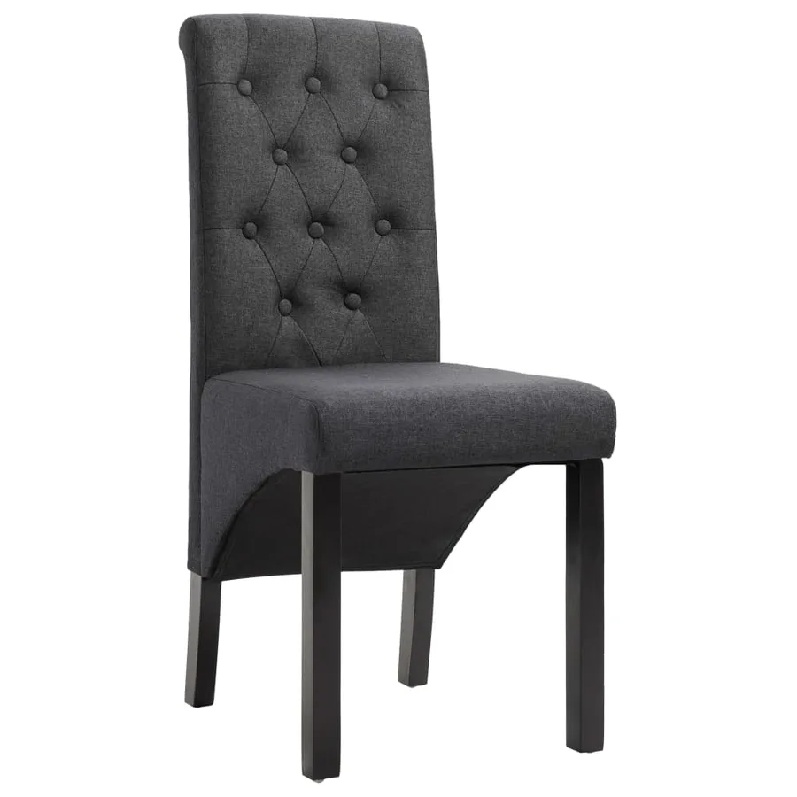 Chaises à manger lot de 2 gris foncé tissu - 2