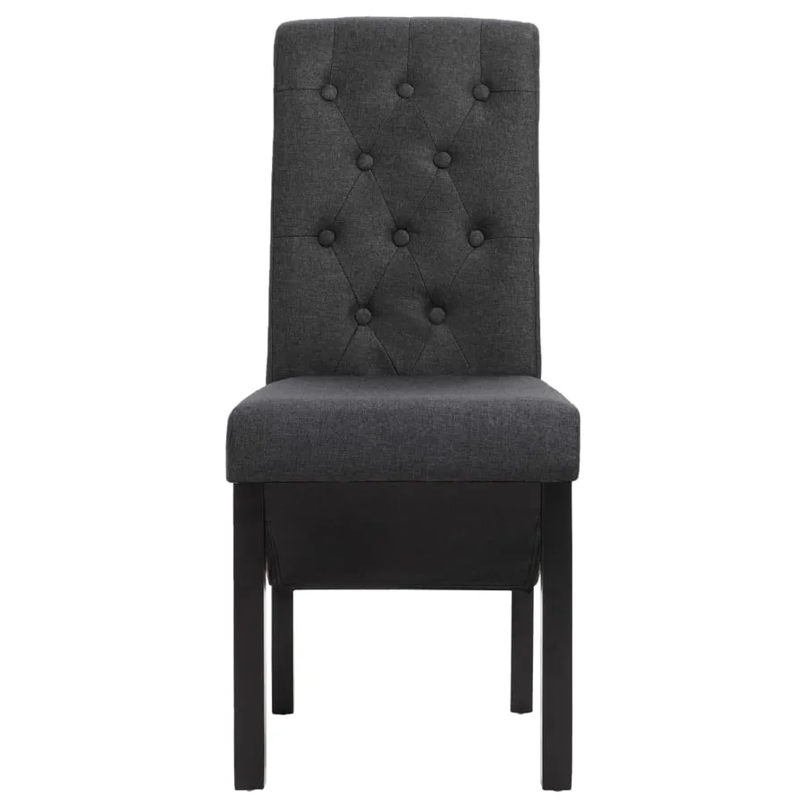 Chaises à manger lot de 2 gris foncé tissu - 3