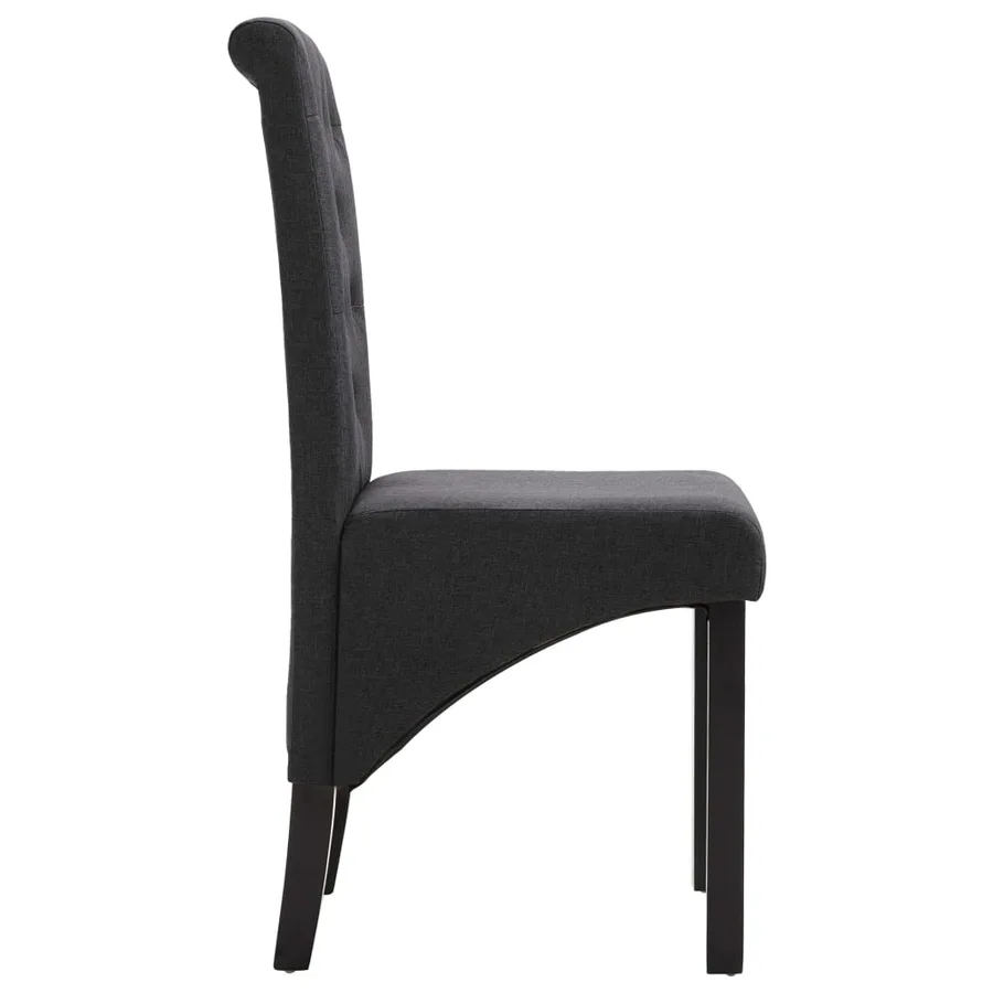 Chaises à manger lot de 2 gris foncé tissu - 4