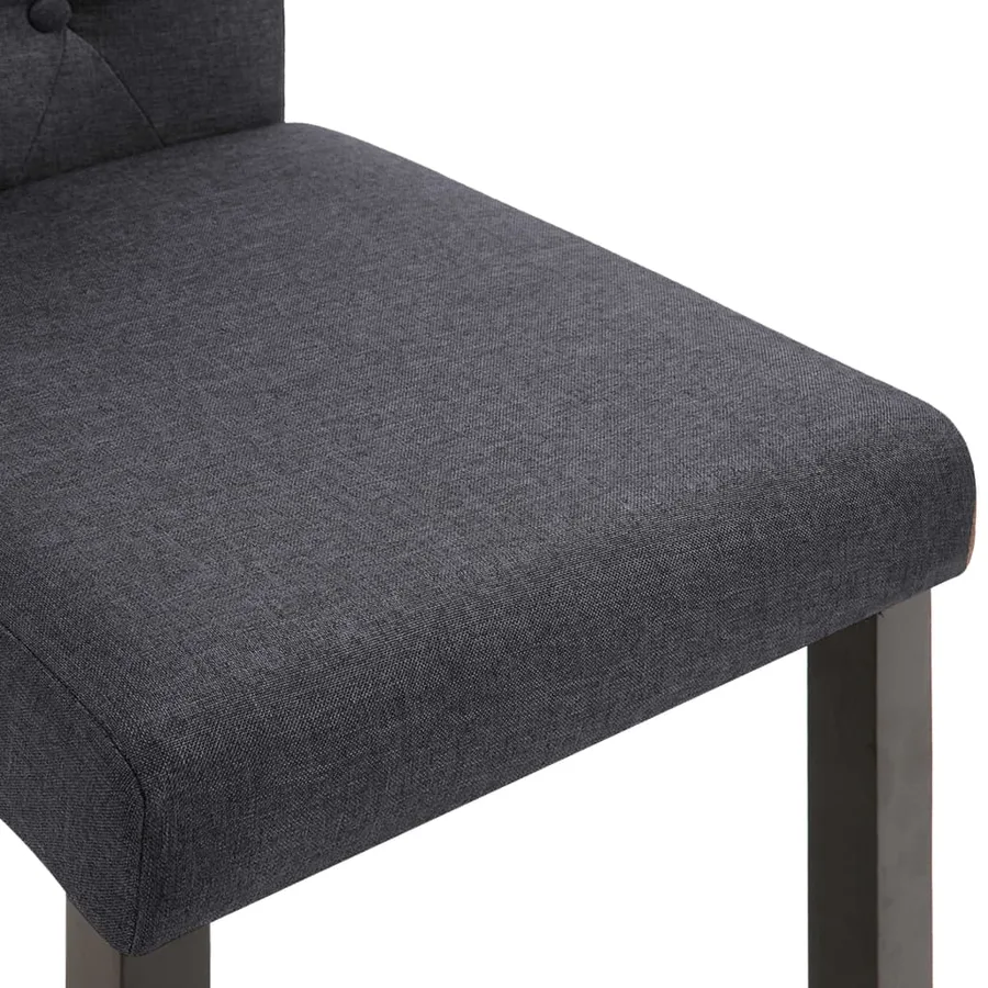 Chaises à manger lot de 2 gris foncé tissu - 6