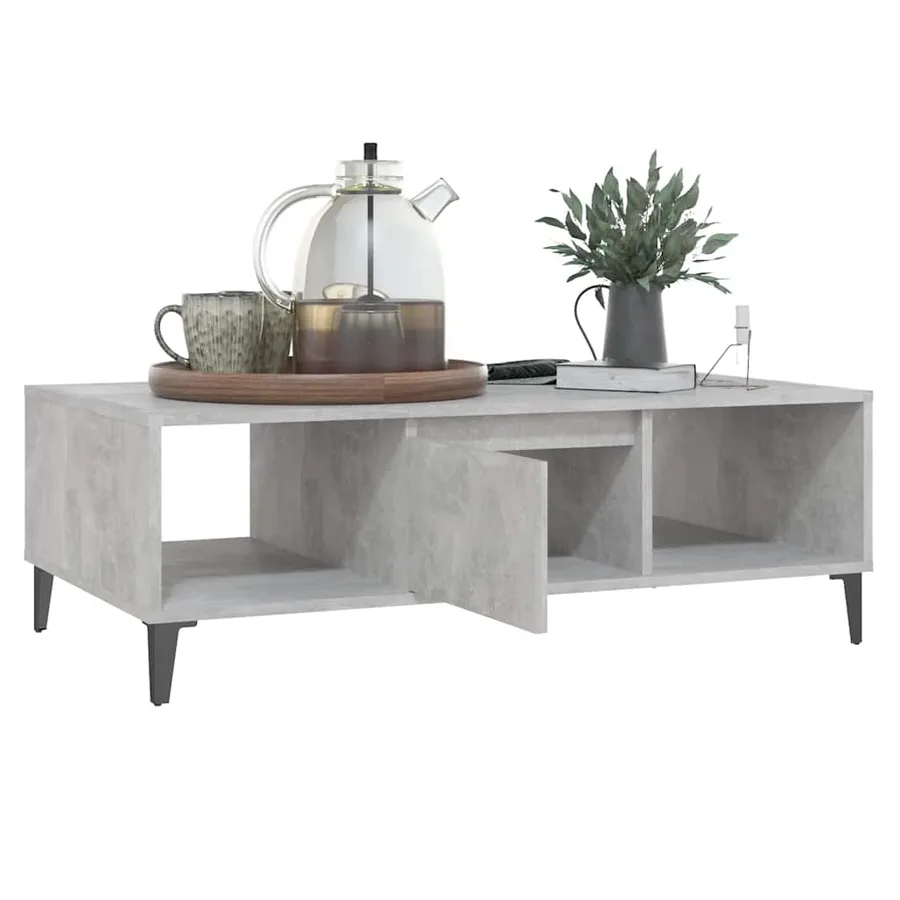 Table basse gris béton 103,5x60x35 cm bois d'ingénierie - 4