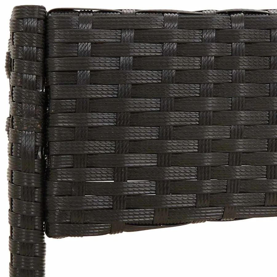 Salon de jardin 4 pcs avec coussins Noir Résine tressée - 6