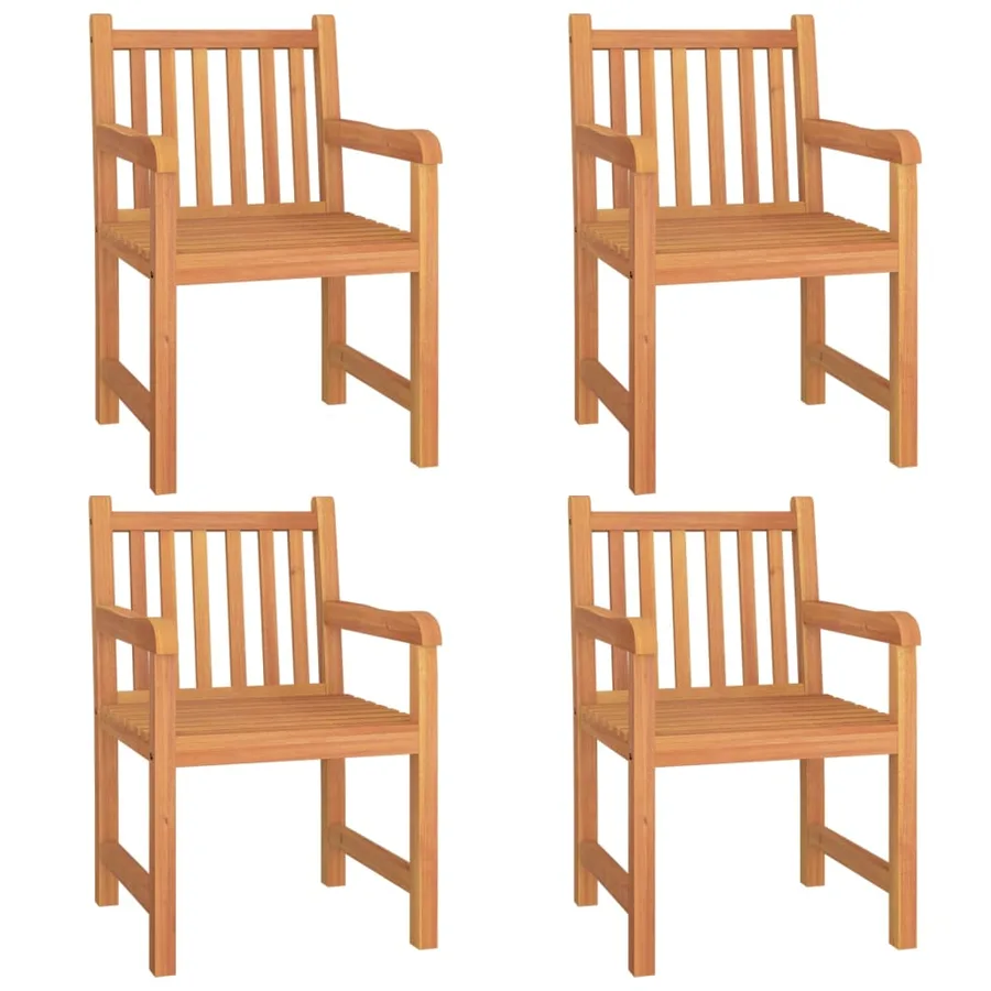Ensemble à manger de jardin 5pcs Bois de teck massif - 4