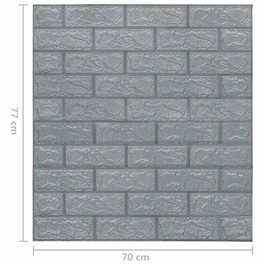 Papier peint 3D autoadhésif Briques 20 pcs Anthracite - 7