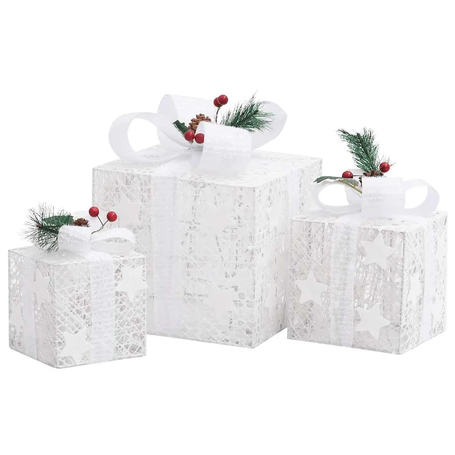 Boîtes-cadeaux de Noël décoratives 3 pcs Extérieur Intérieur - 4