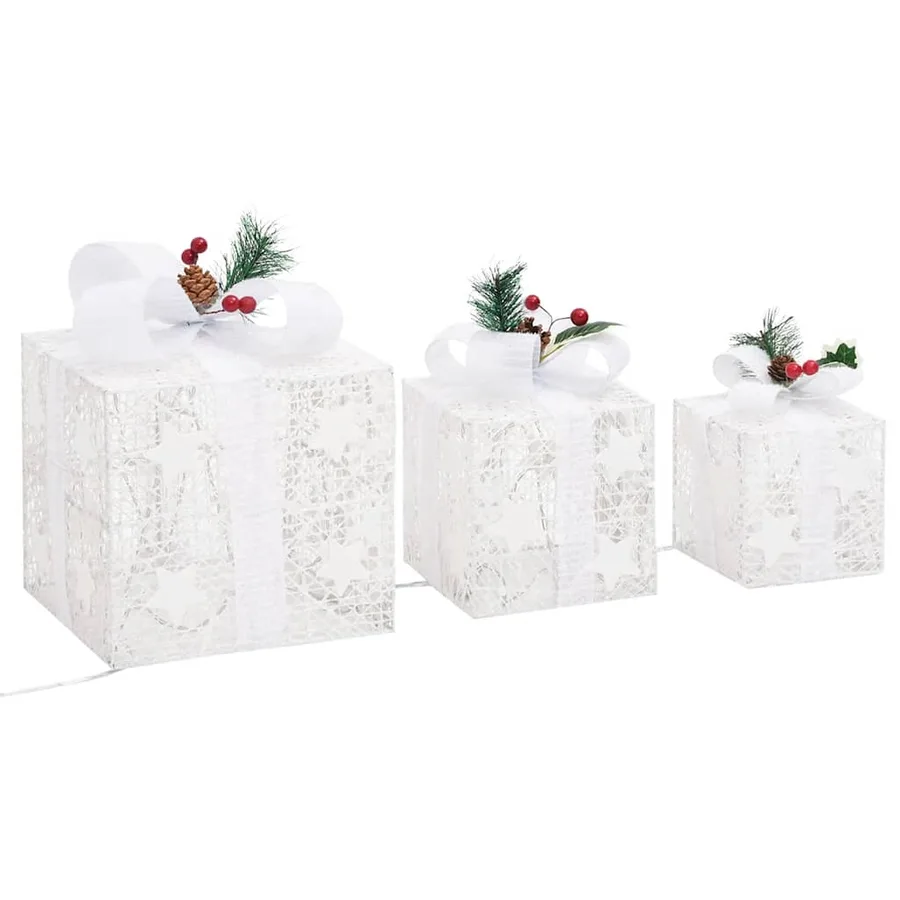 Boîtes-cadeaux de Noël décoratives 3 pcs Extérieur Intérieur - 5