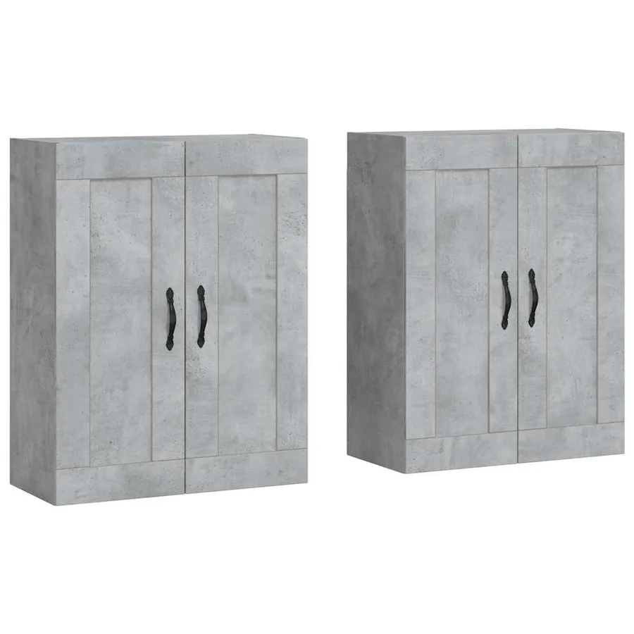 Armoires murales 2 pcs gris béton bois d'ingénierie - 2