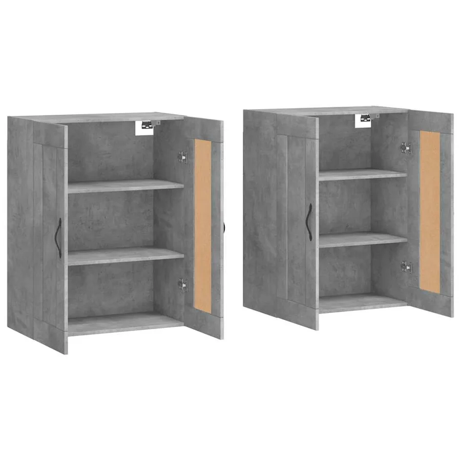 Armoires murales 2 pcs gris béton bois d'ingénierie - 4
