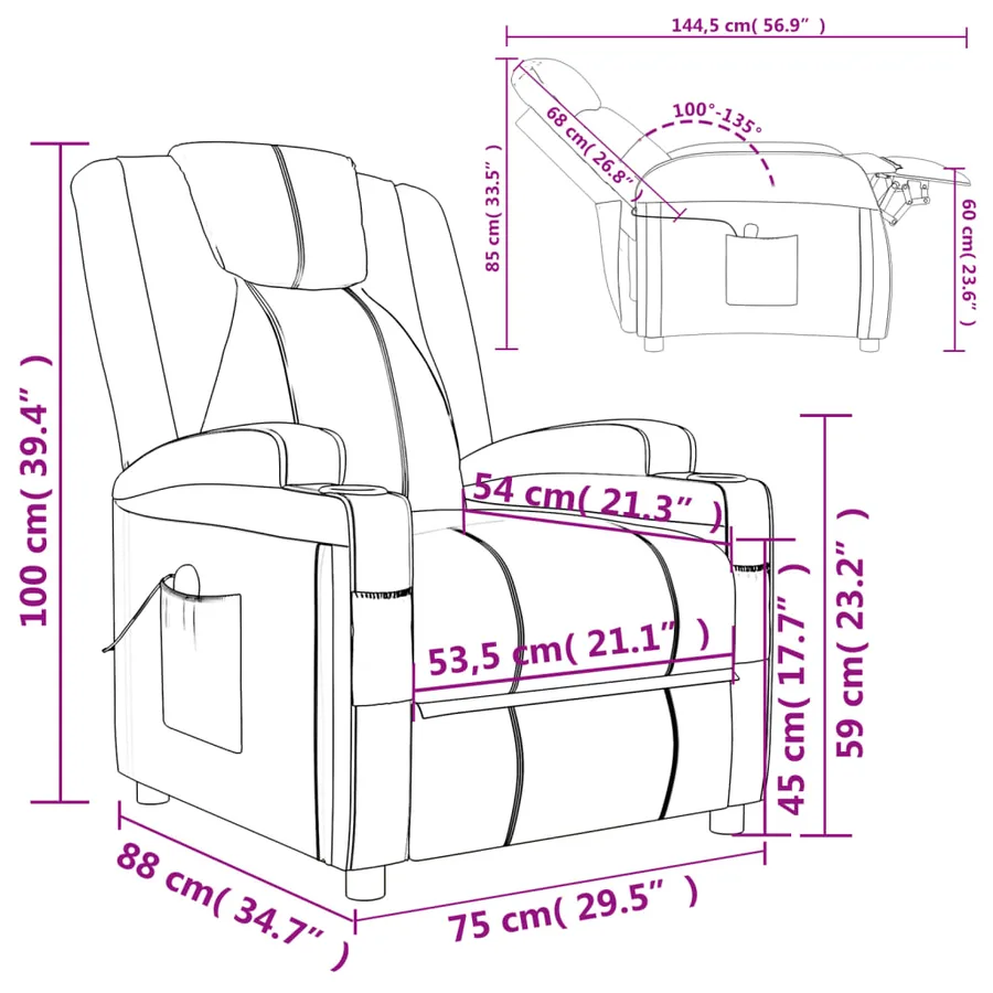 Fauteuil de massage Anthracite Similicuir - 11
