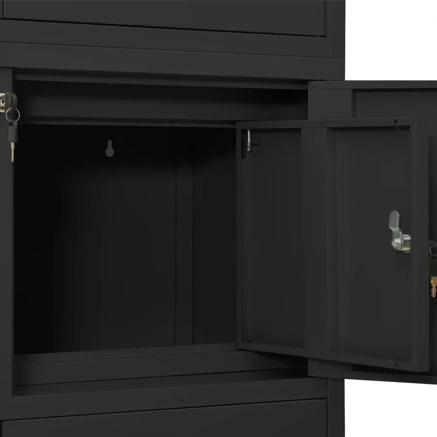 Armoire de bureau Anthracite 90x40x180 cm Acier - 6