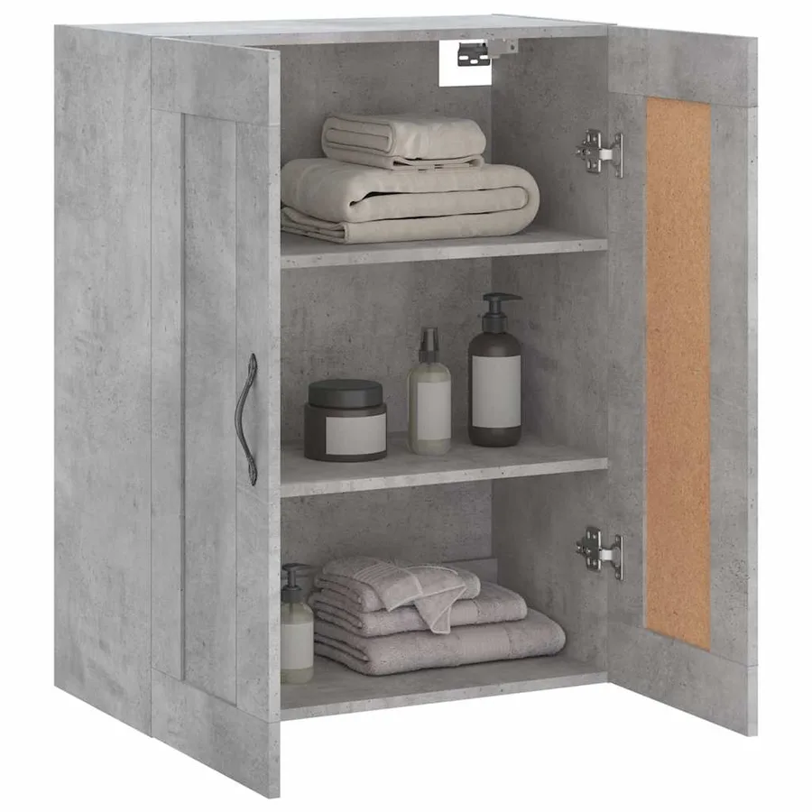 Armoire murale gris béton 69,5x34x90 cm bois d'ingénierie - 5