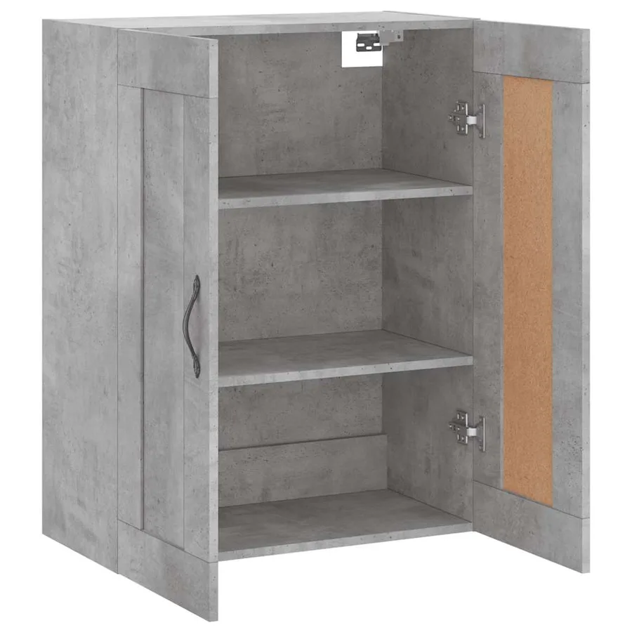 Armoire murale gris béton 69,5x34x90 cm bois d'ingénierie - 6