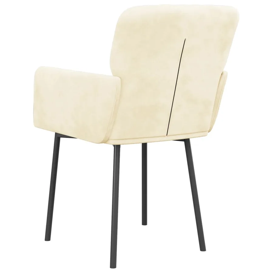 Chaises à manger lot de 2 Crème Velours - 6