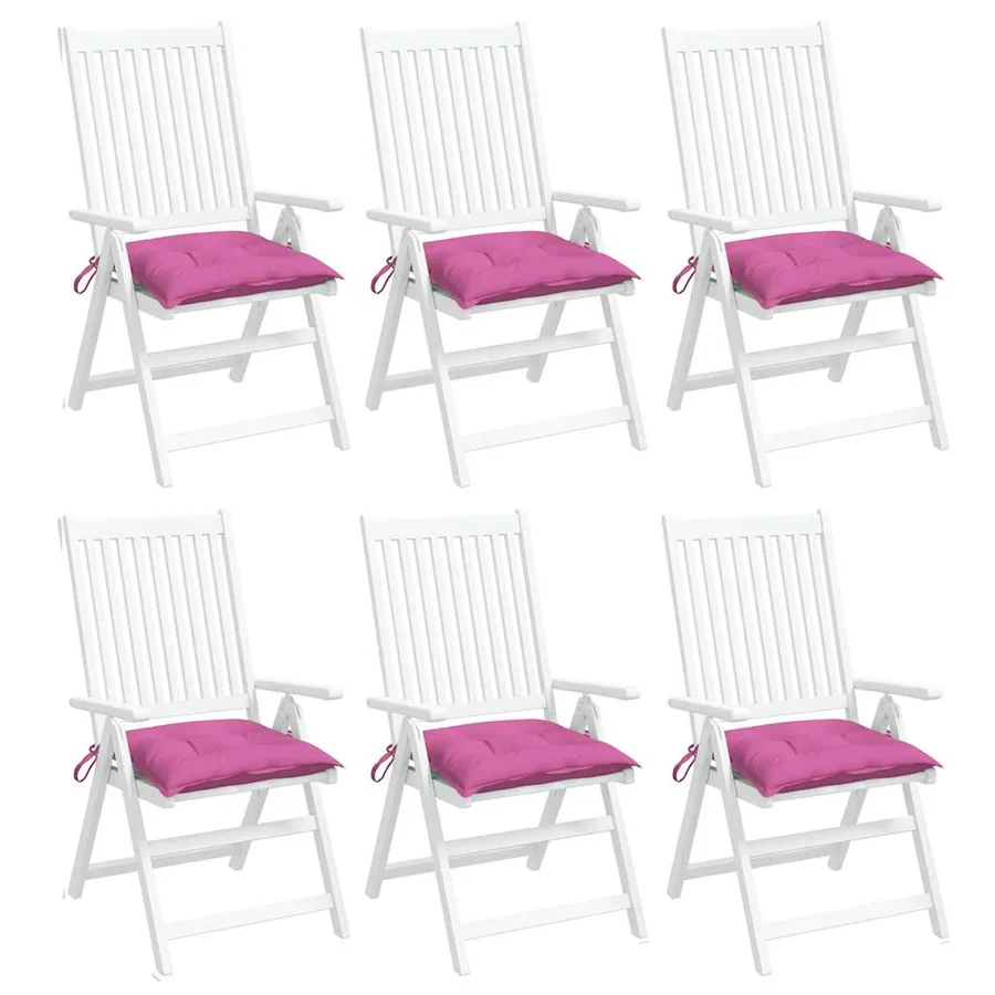 Coussins de chaise lot de 6 rose 50x50x7 cm tissu oxford - 4