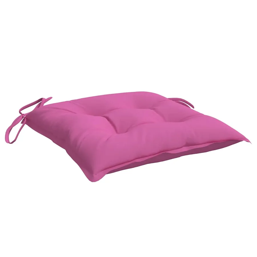 Coussins de chaise lot de 6 rose 50x50x7 cm tissu oxford - 5