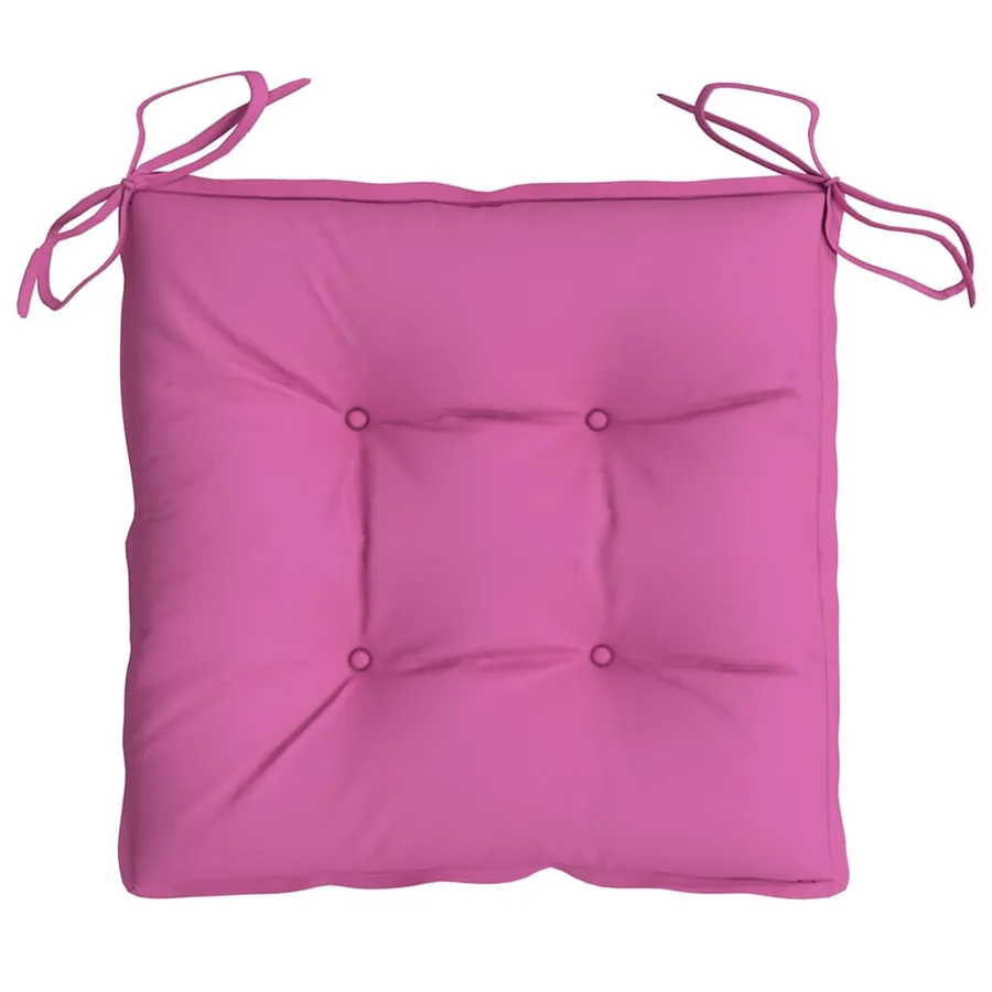 Coussins de chaise lot de 6 rose 50x50x7 cm tissu oxford - 6