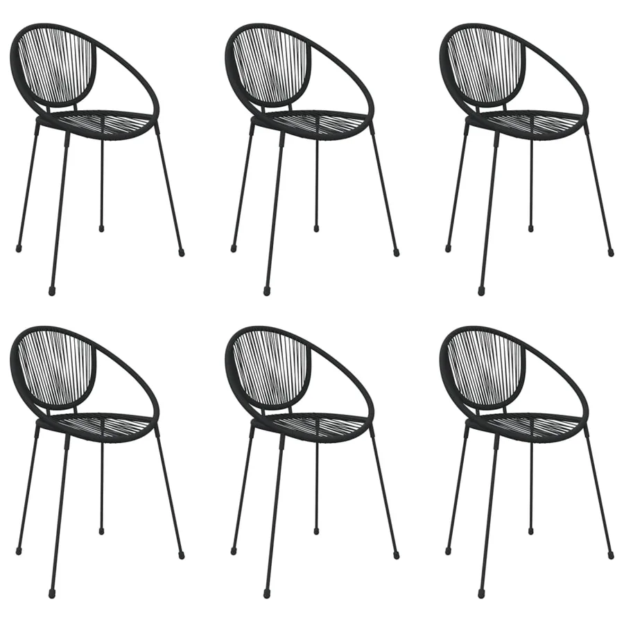 Ensemble à manger de jardin 7 pcs Noir Rotin PVC - 4