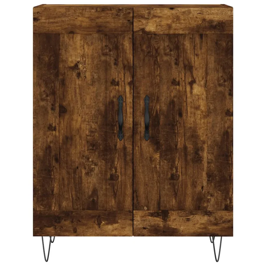 Buffet haut Chêne fumé 69,5x34x180 cm Bois d'ingénierie - 8
