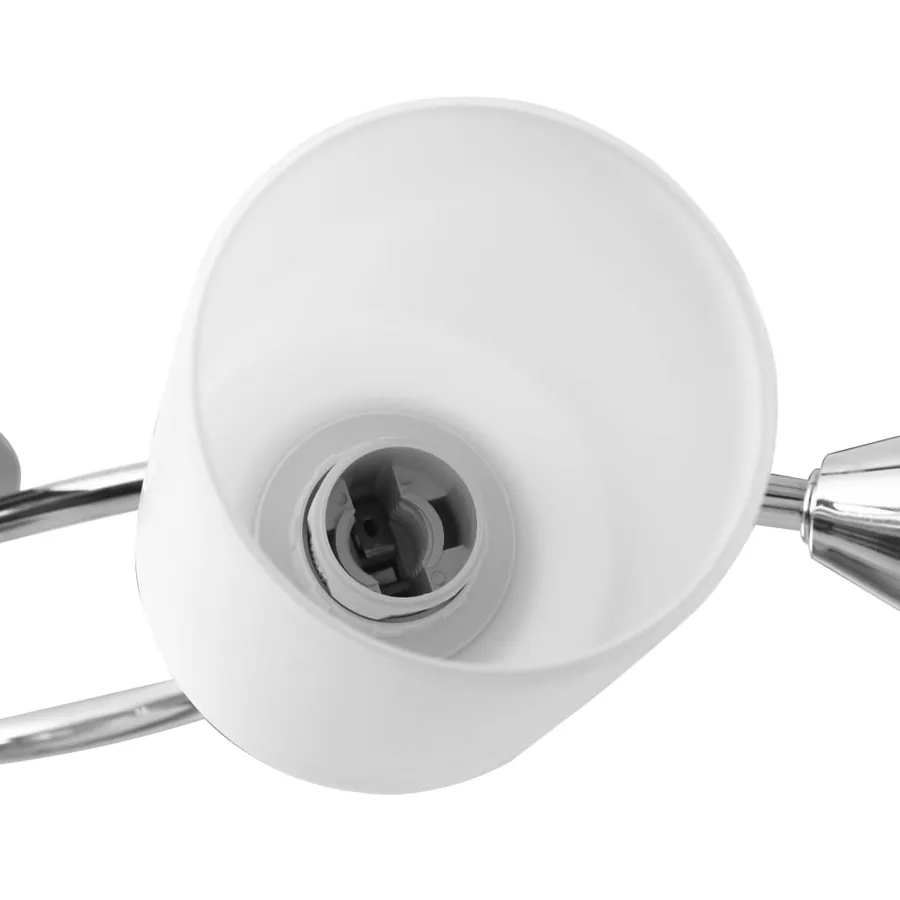 Plafonnier avec abat-jour en verre 5 ampoules E14 Blanc Cône - 8