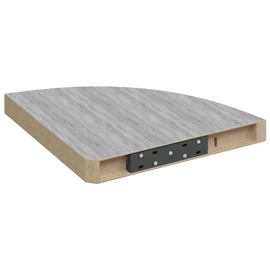 Étagères d'angle murales 2 pcs Gris béton 35x35x3,8 cm MDF - 8