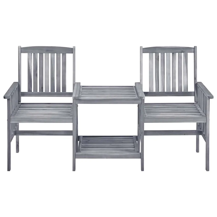 Chaises de jardin avec table à thé 159x61x92 cm bois d'acacia - 2