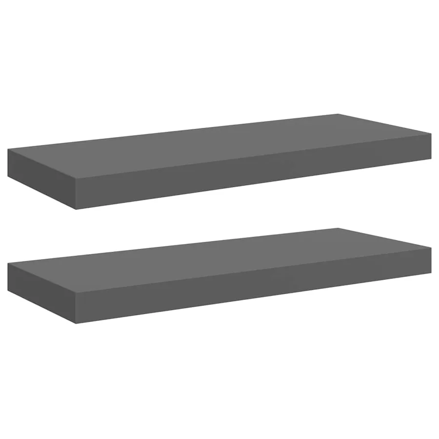 Étagère murale flottante 2 pcs Gris brillant 60x23,5x3,8 cm MDF - 2