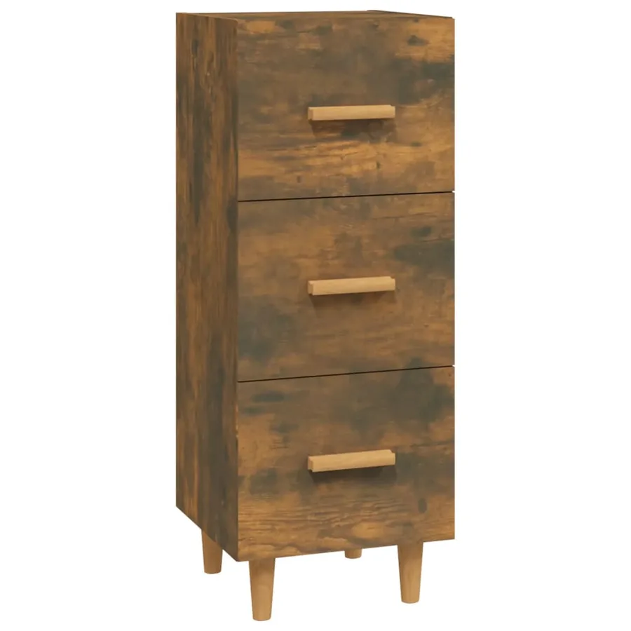 Buffet Chêne fumé 34,5x34x90 cm Bois d'ingénierie - 2