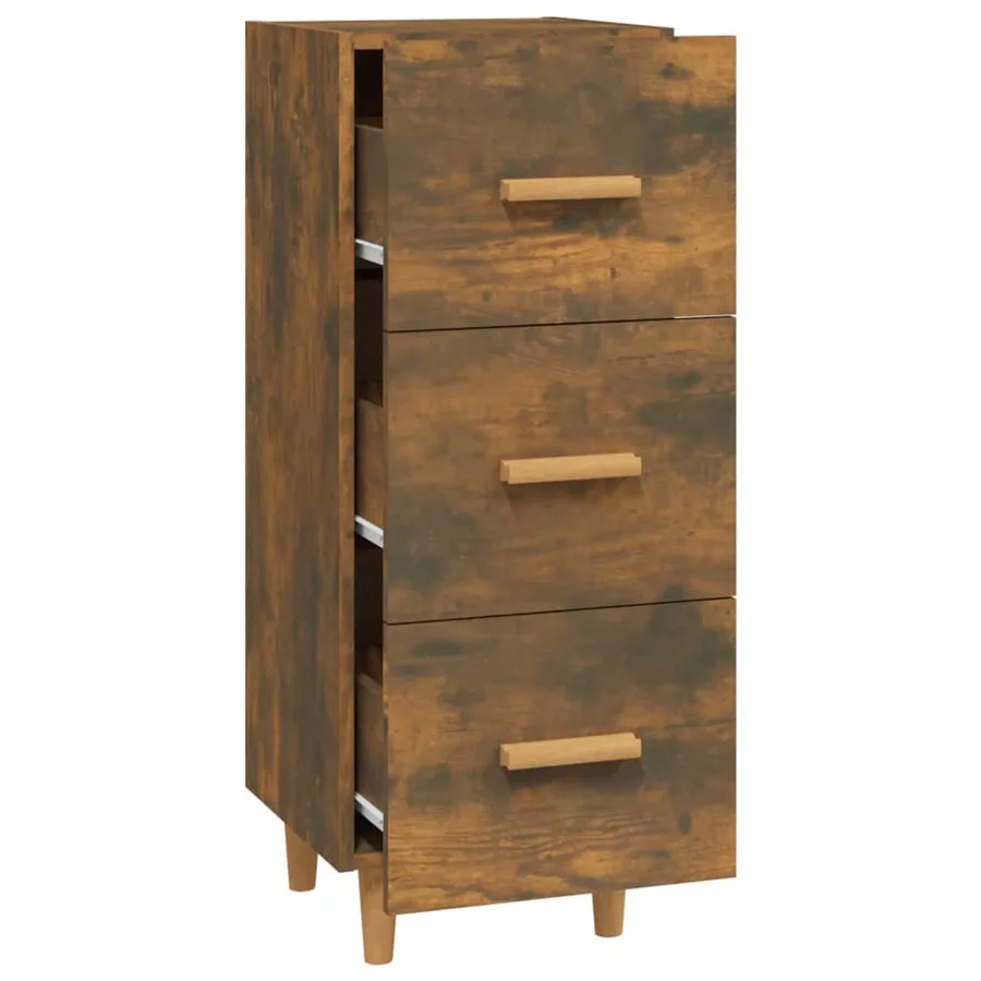 Buffet Chêne fumé 34,5x34x90 cm Bois d'ingénierie - 6