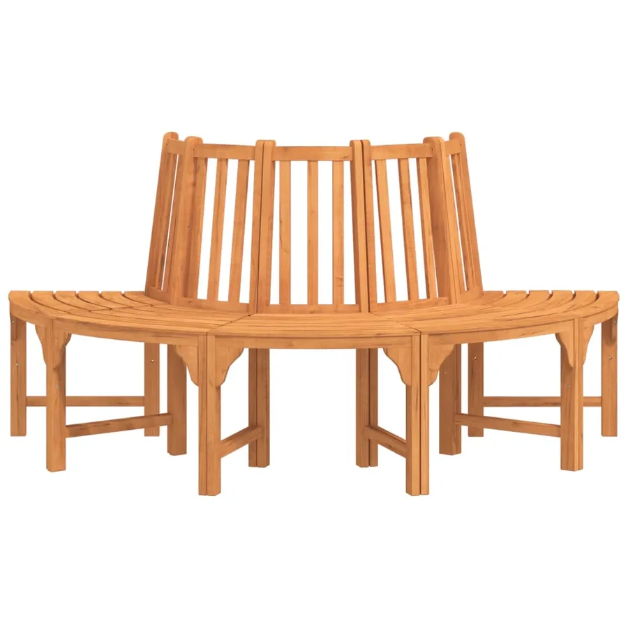 Banc demi-circulaire tour d'arbre Ø208cm bois massif eucalyptus - 3