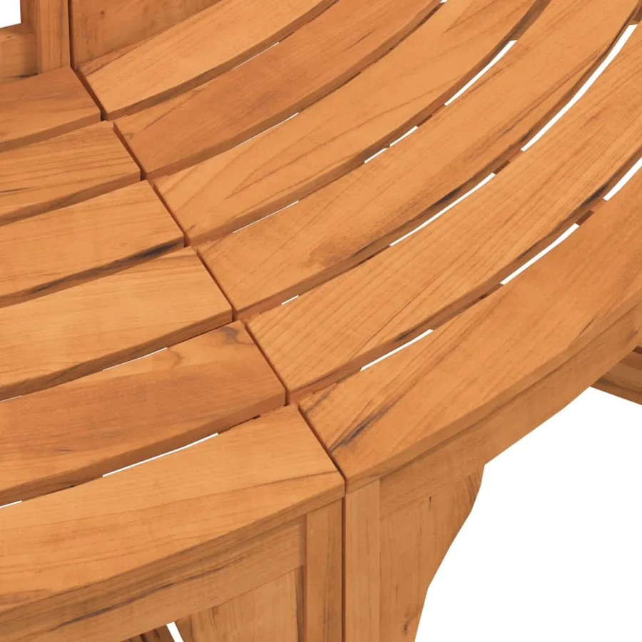 Banc demi-circulaire tour d'arbre Ø208cm bois massif eucalyptus - 5