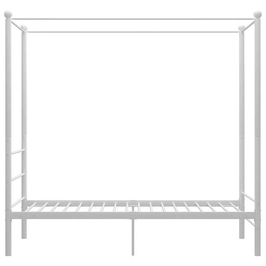 Cadre de lit à baldaquin sans matelas blanc métal 100x200 cm - 4
