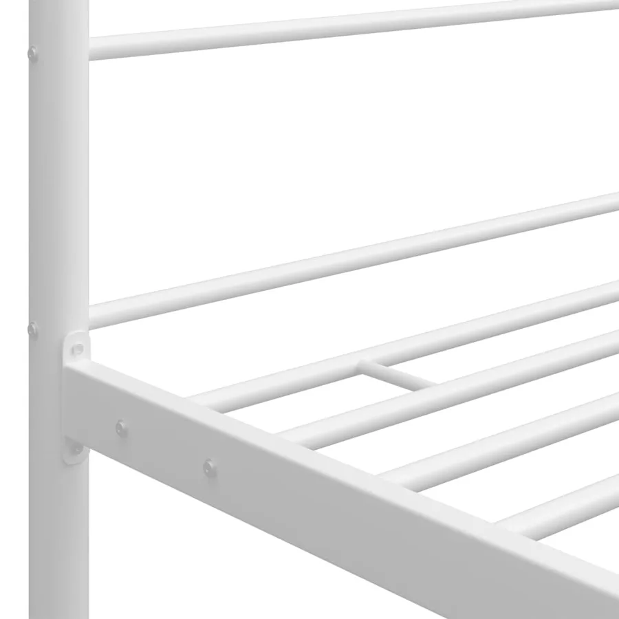 Cadre de lit à baldaquin sans matelas blanc métal 100x200 cm - 5